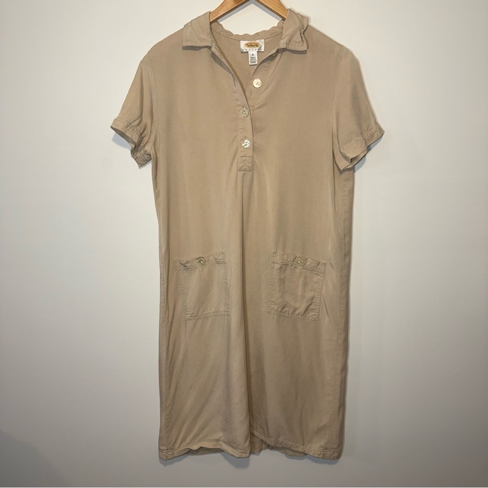 Talbots Petites Vintage Women’s Tan Short Sleeve Maxi Dress - Size 10